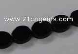 CAB750 15.5 inches 10*12mm oval black agate gemstone beads