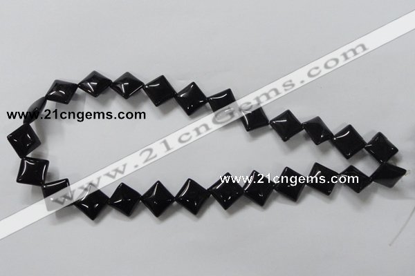 CAB766 15.5 inches 12*12mm diamond black agate gemstone beads