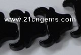 CAB869 15.5 inches 23*25mm ox-head black agate gemstone beads wholesale