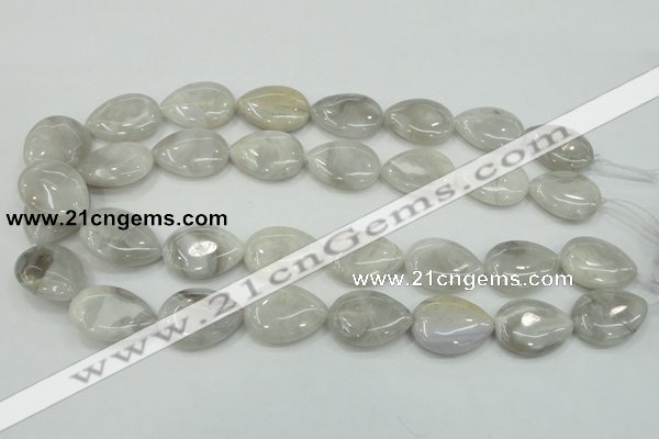 CAB909 15.5 inches 18*25mm flat teardrop natural crazy agate beads