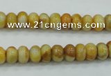 CAB933 15.5 inches 5*8mm rondelle yellow crazy lace agate beads