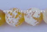 CAB970 15.5 inches 14mm faceted round fire crackle agate beads