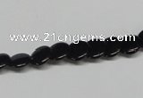 CAB980 15.5 inches 8mm flat round black agate gemstone beads wholesale