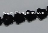 CAB988 15.5 inches 12*12mm star black agate gemstone beads wholesale