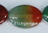 CAG1026 15.5 inches 25*35mm oval rainbow agate beads