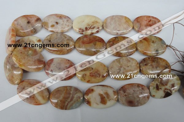 CAG1096 15.5 inches 25*35mm oval Morocco agate beads wholesale