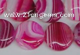 CAG1171 15.5 inches 20mm flat round line agate gemstone beads