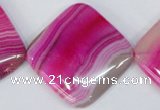 CAG1184 15.5 inches 35*35mm diamond line agate gemstone beads