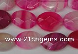 CAG1191 15.5 inches 13*18mm faceted oval line agate gemstone beads