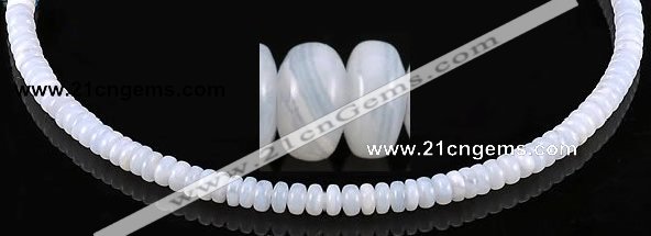 CAG138 Rondelle 3*6mm blue lace agate gemstone beads Wholesale