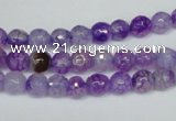 CAG1514 15.5 inches 8mm faceted round fire crackle agate beads