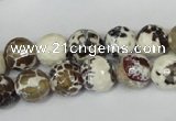 CAG1522 15.5 inches 10mm faceted round fire crackle agate beads