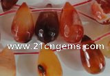 CAG1669 Top-drilled 13*18mm faceted teardrop red agate gemstone beads