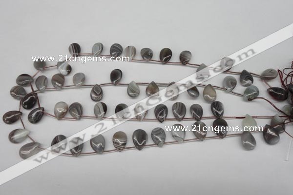 CAG1769 Top-drilled 10*14mm flat teardrop Chinese botswana agate beads