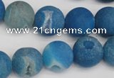 CAG1857 15.5 inches 16mm round matte druzy agate beads whholesale