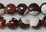 CAG2257 15.5 inches 18mm faceted round fire crackle agate beads