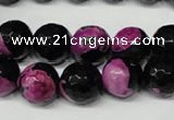 CAG2265 15.5 inches 14mm faceted round fire crackle agate beads