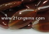 CAG227 15.5 inches 16*30mm marquise red agate gemstone beads