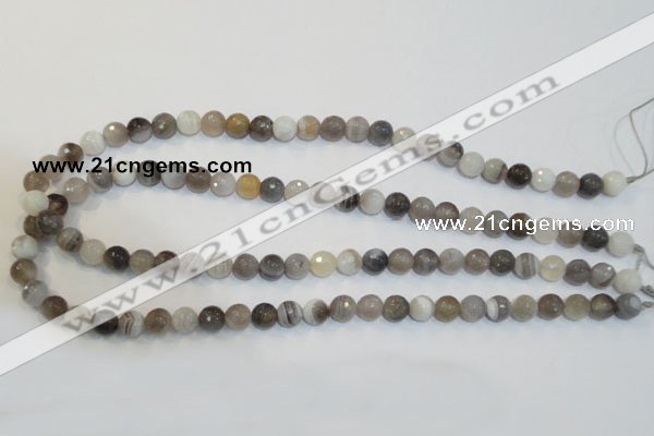 CAG2422 15.5 inches 8mm faceted round Chinese botswana agate beads