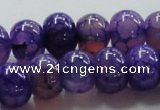 CAG243 13.5 inches 10*14mm rondelle violet dragon veins agate beads