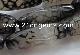 CAG247 15.5 inches 15*40mm faceted column dragon veins agate beads