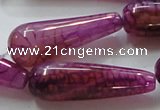 CAG252 15.5 inches teardrop 15*40mm dragon veins agate beads