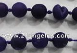 CAG2800 15.5 inches 10mm round matte druzy agate beads whholesale