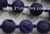 CAG2804 15.5 inches 14mm round matte druzy agate beads whholesale