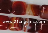CAG3243 15.5 inches 16*16mm square red line agate beads