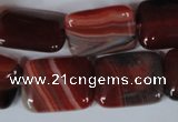 CAG3264 15.5 inches 15*20mm rectangle red line agate beads
