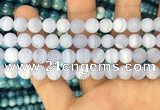 CAG3583 15.5 inches 8mm round matte blue lace agate beads