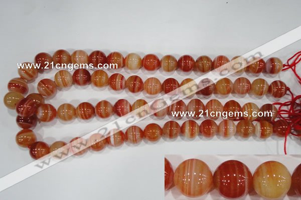CAG3591 15.5 inches 16mm round red line agate beads wholesale