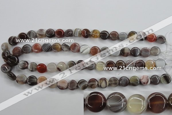 CAG3713 15.5 inches 12mm flat round botswana agate beads wholesale