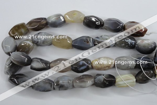 CAG3730 15.5 inches 18*25mm faceted nuggets botswana agate beads