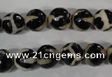 CAG3842 15.5 inches 10mm faceted round tibetan agate beads wholesale