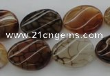 CAG4107 15.5 inches 15*20mm twisted oval dragon veins agate beads