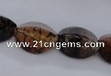 CAG4158 15.5 inches 10*14mm trihedron dragon veins agate beads