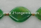 CAG427 15.5 inches 30*40mm leaf green agate beads Wholesale