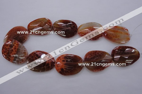CAG4280 15.5 inches 28*39mm faceted freeform natural fire agate beads