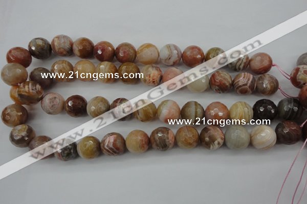 CAG4476 15.5 inches 16mm faceted round pink botswana agate beads