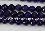 CAG4495 15.5 inches 8mm faceted round fire crackle agate beads