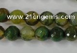 CAG4519 15.5 inches 10mm faceted round fire crackle agate beads