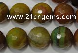 CAG4582 15.5 inches 16mm faceted round fire crackle agate beads