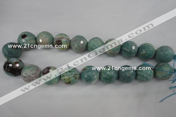CAG4589 15.5 inches 20mm faceted round fire crackle agate beads