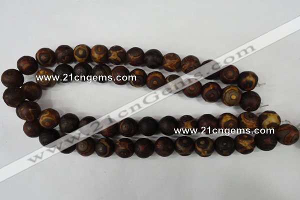 CAG4762 15 inches 14mm round tibetan agate beads wholesale