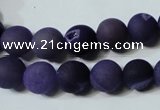 CAG4796 15.5 inches 10mm round matte druzy agate beads wholesale