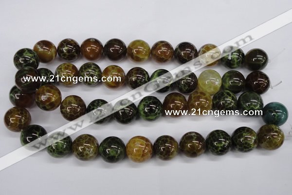 CAG4836 15 inches 16mm round dragon veins agate beads wholesale