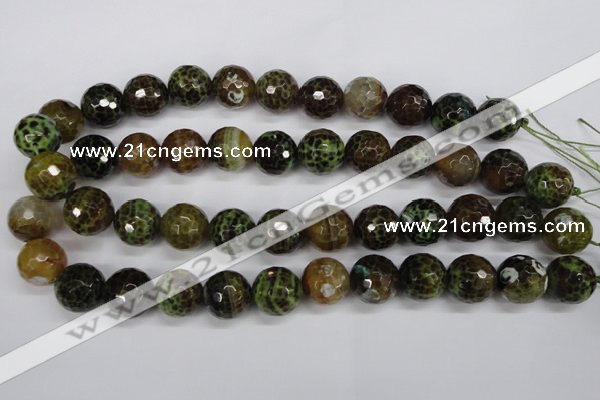 CAG4846 15 inches 16mm faceted round dragon veins agate beads