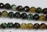 CAG4851 15 inches 6mm faceted round dragon veins agate beads