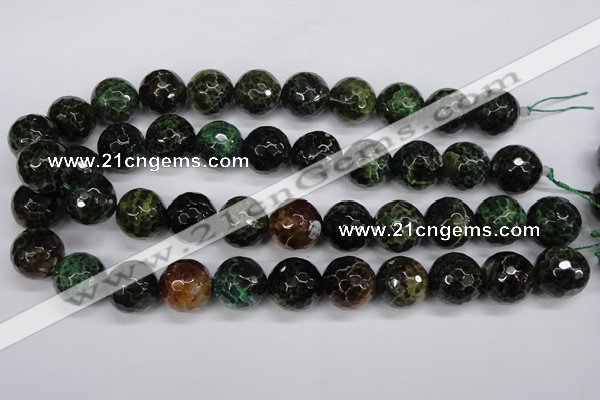 CAG4857 15 inches 18mm faceted round dragon veins agate beads